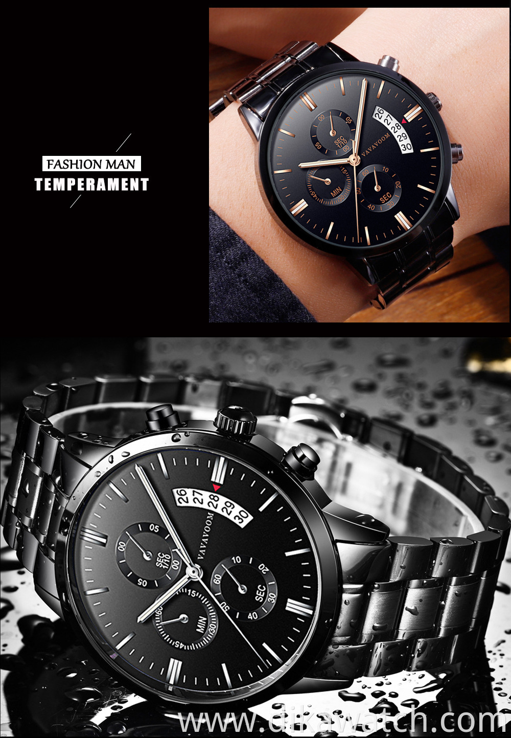 Hannah Martin G001 Men Cheap Hot Sell Calendar Rose Gold Luxury Classic Quartz Watches Men Wrist Digital Waterproof Wrist Watch